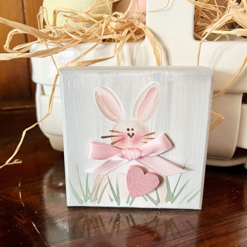 Bunny with Heart Mini Sign