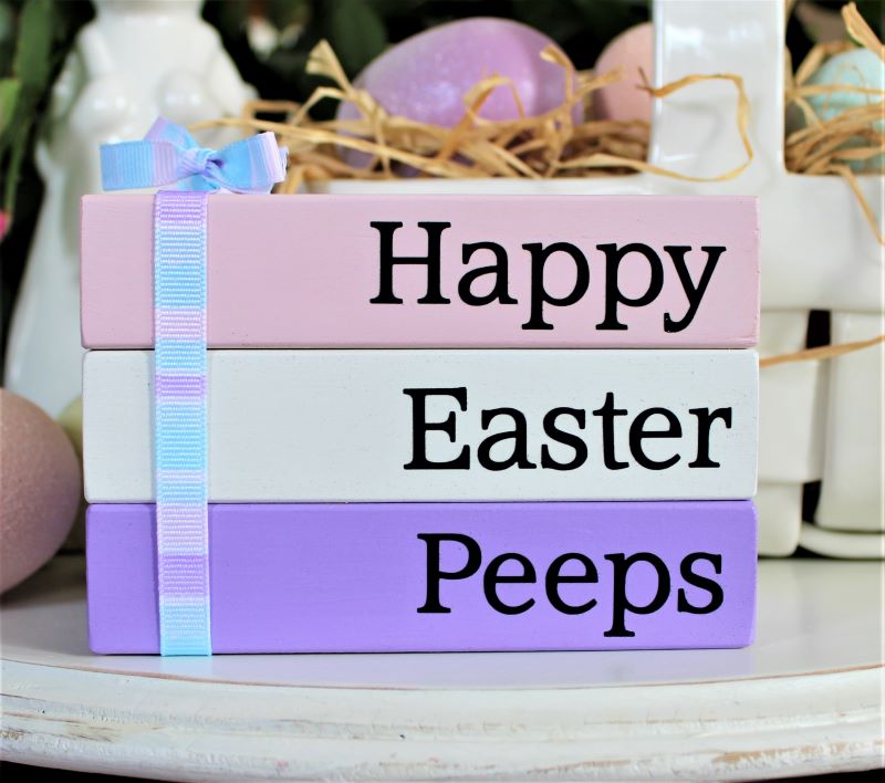 Happy Easter Peeps Block Stack