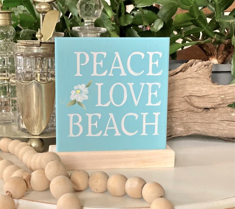 peace love beach block with base