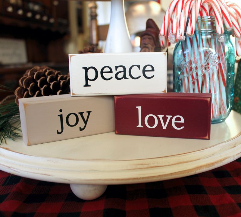 Peace Love Joy  Mini Blocks Christmas