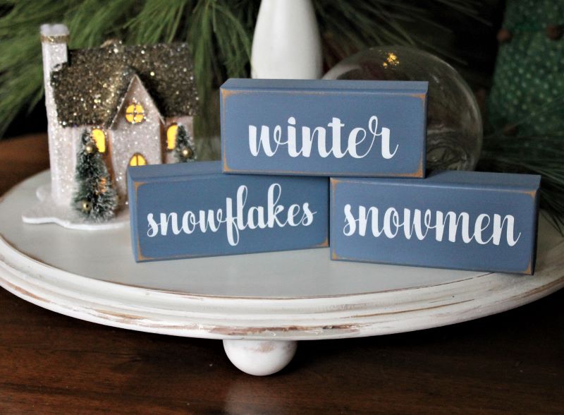 Winter Snowflakes Snowmen Mini Blocks