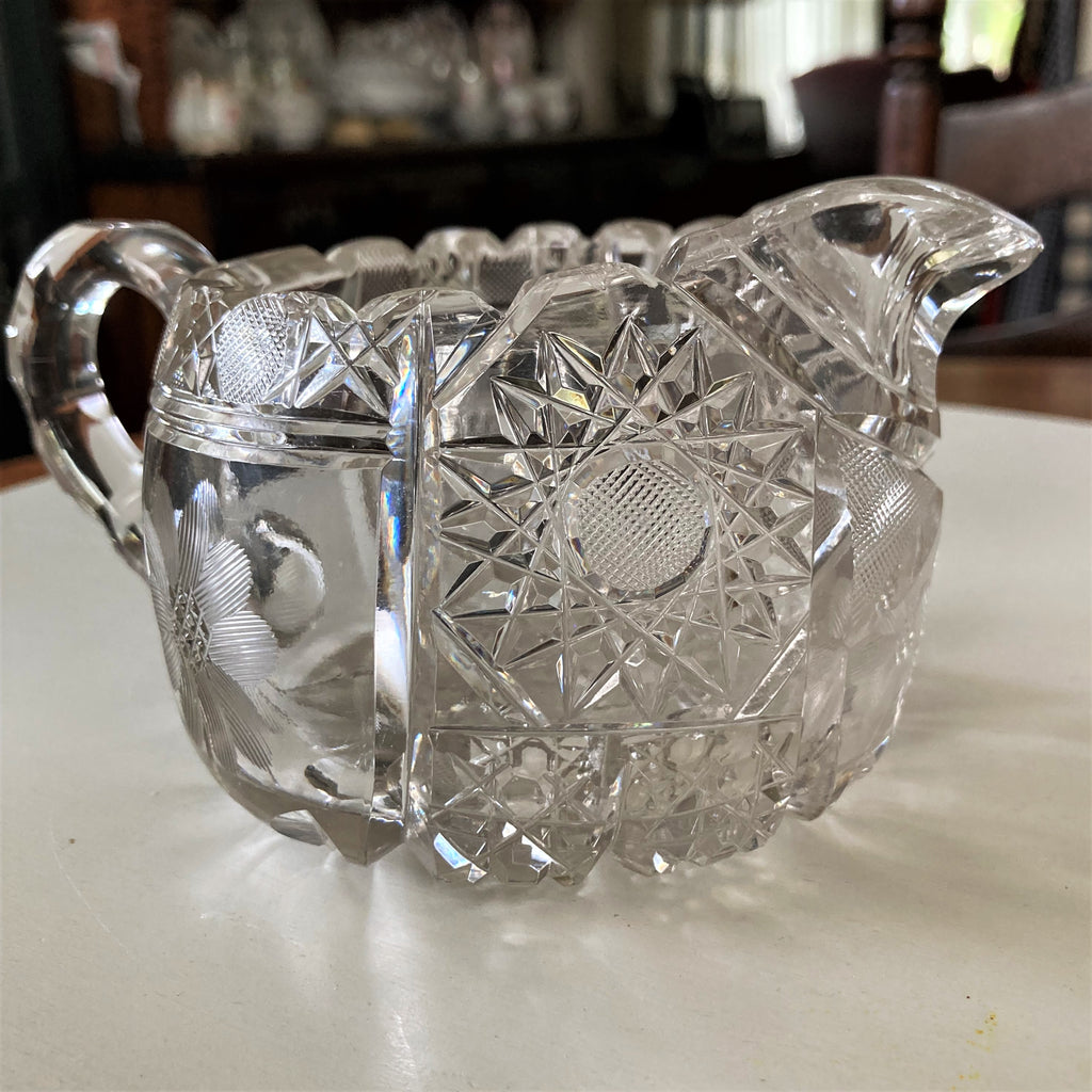 Vintage Crystal Small Pitcher or Creamer
