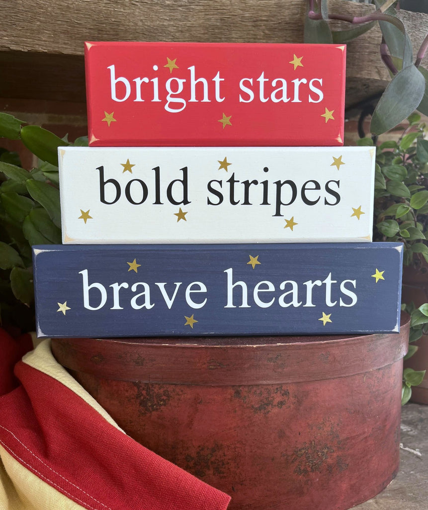Bright Stars. Bold Stripes. Brave Hearts Blocks