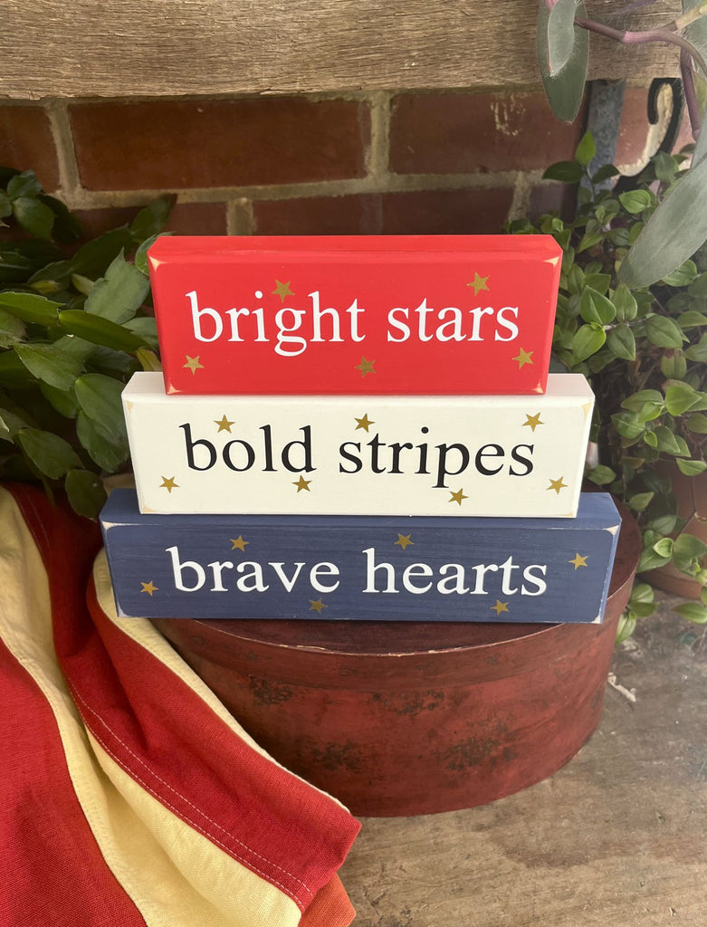 Bright Stars. Bold Stripes. Brave Hearts Blocks