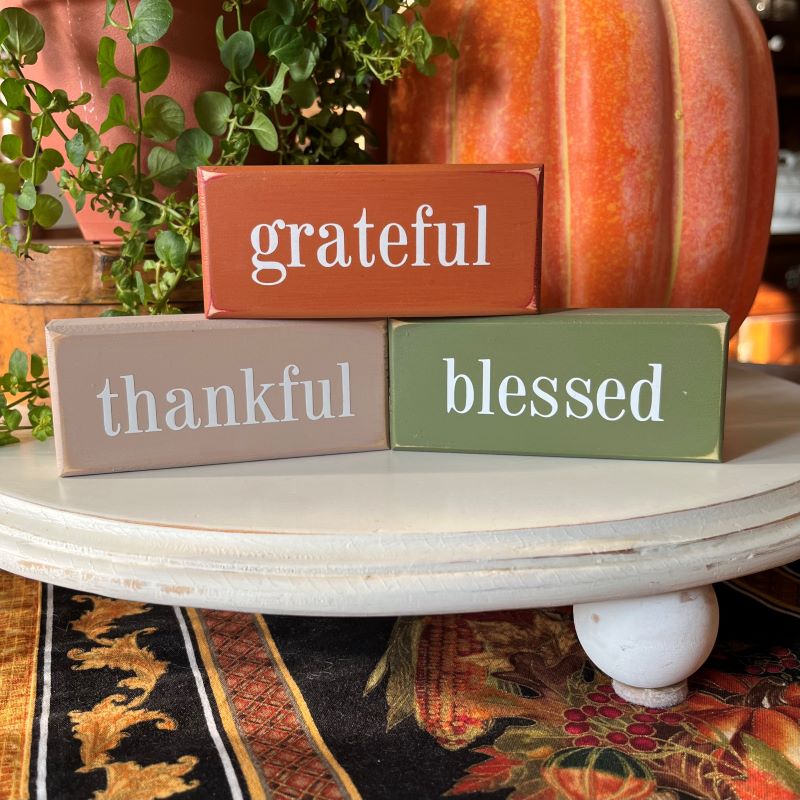 Grateful Thankful Blessed Mini Blocks