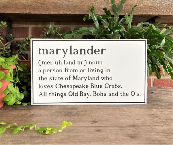 Marylander Definition Wood Sign Chesapeake Old Bay Bohs and O's ...