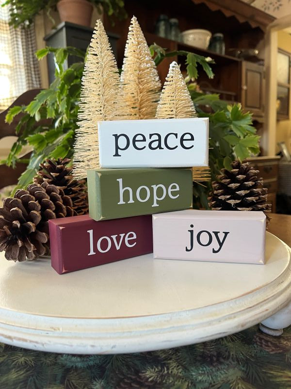 Peace, Hope, Love, Joy Mini Blocks Christmas