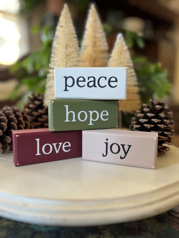 Peace, Hope, Love, Joy Mini Blocks Christmas