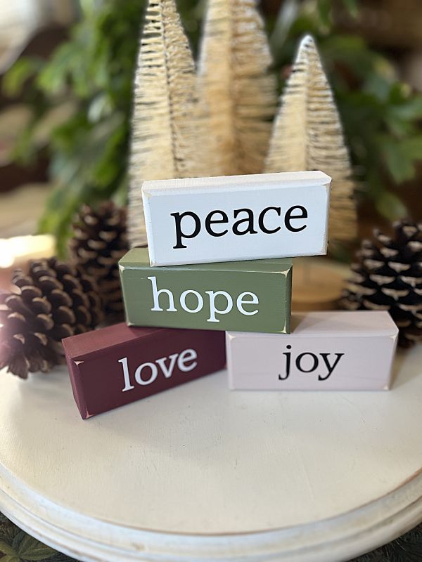 Peace, Hope, Love, Joy Mini Blocks Christmas