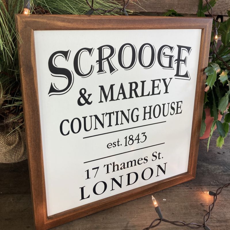 Scrooge Sign Scrooge and Marley Counting House Christmas Sign, A Christmas Carol ...
