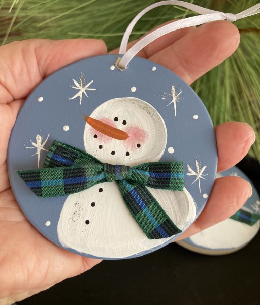 Snowman Ornament Handpainted