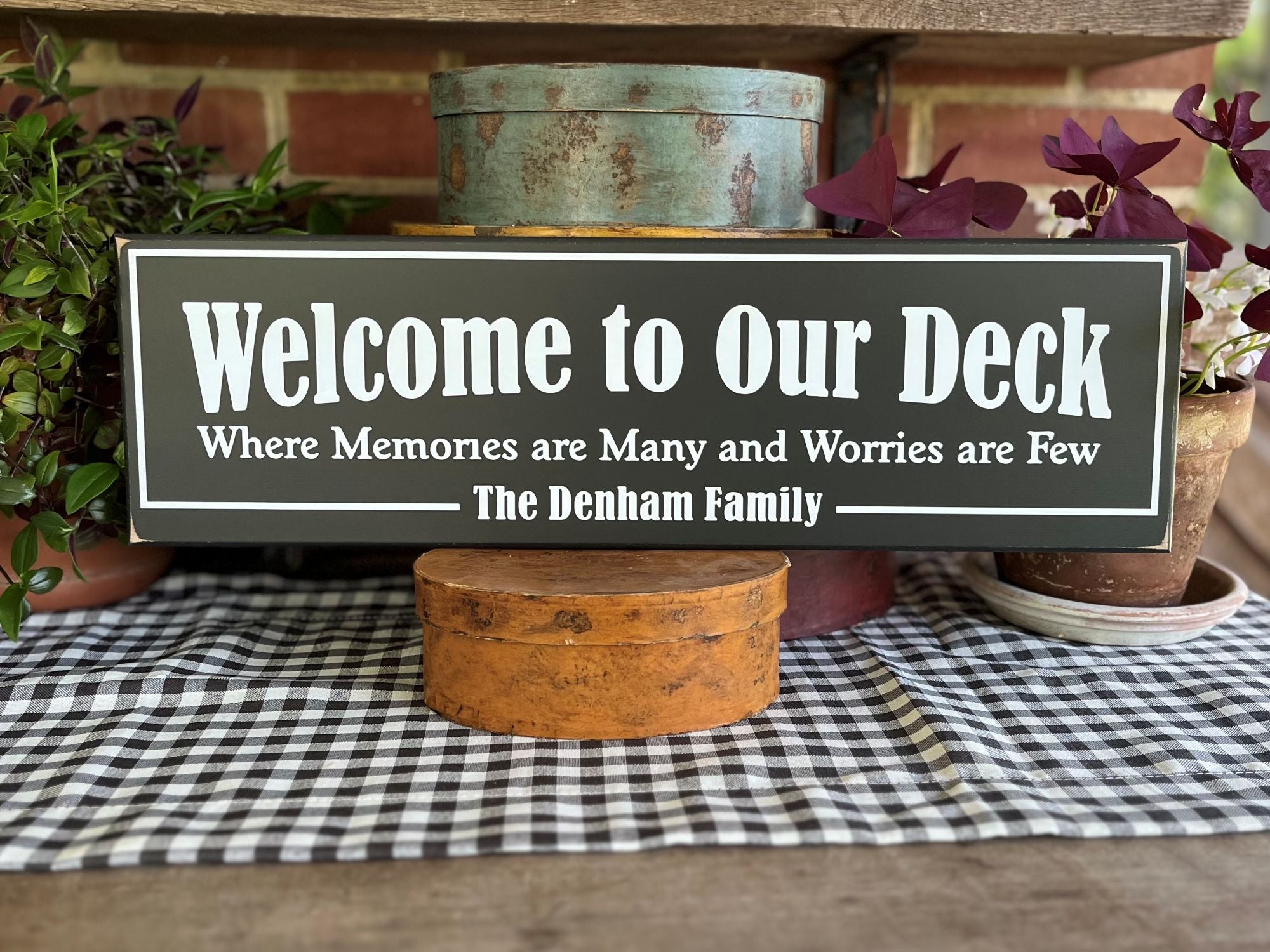 Welcome To Our Terrasse Blechschild – 40,6 X 15,2 Cm, Wetterfest, Für Garten & Veranda