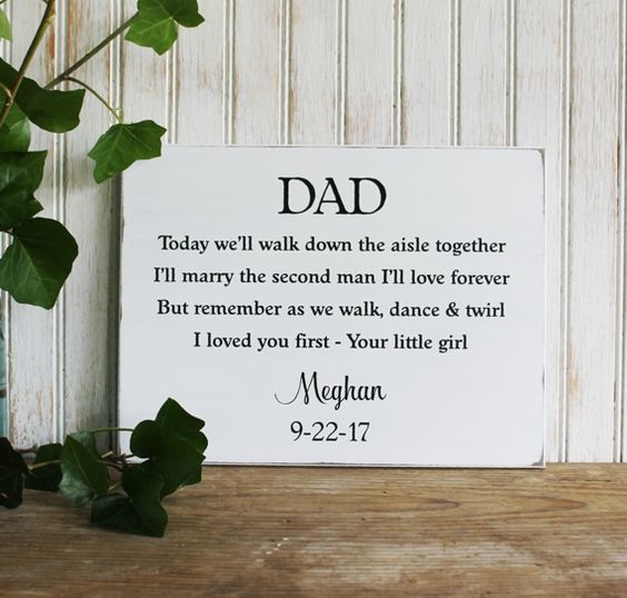 Personalized Wedding Sign for Dad