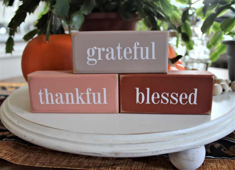 Grateful Thankful Blessed Mini Blocks