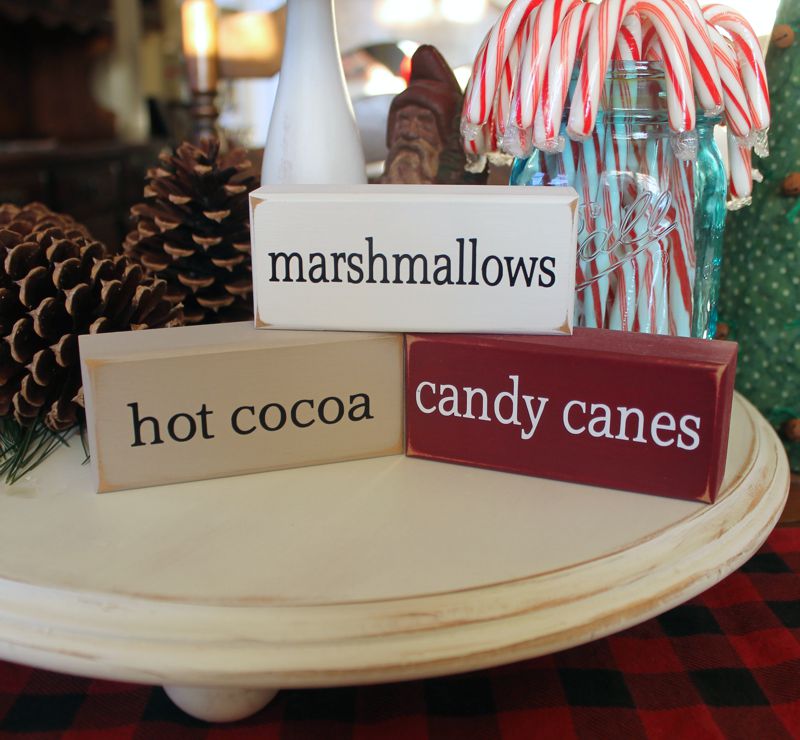 Marshmallows Hot Cocoa Candy Canes  Mini Blocks