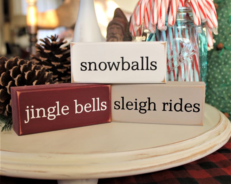 Snowballs Jingle Bells Sleigh Rides Mini Blocks Christmas